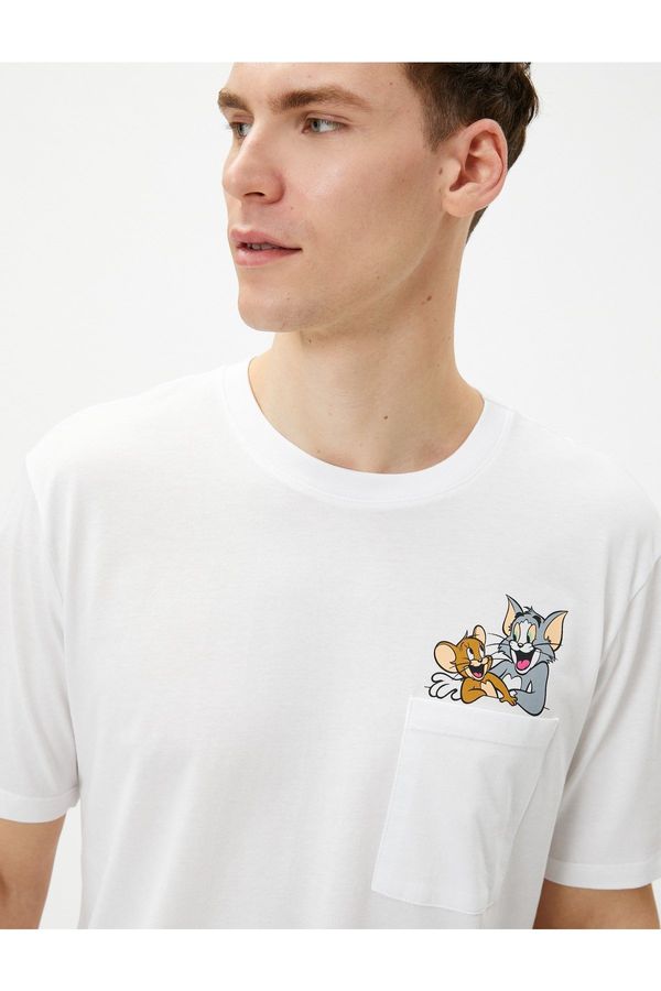 Koton Koton Tom And Jerry Pocket T-Shirt Licensed Printed
