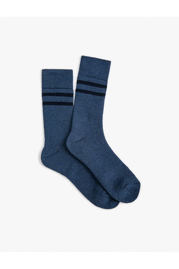 Koton Koton Towel Socks Socket Line Patterned
