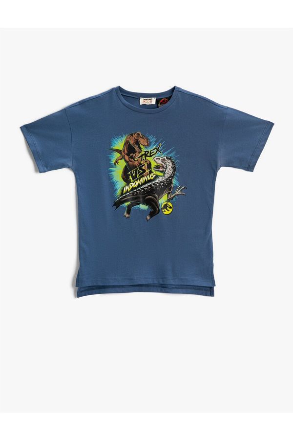 Koton Koton Trex Dinosaur Printed T-Shirt Licensed Short Sleeve Cotton