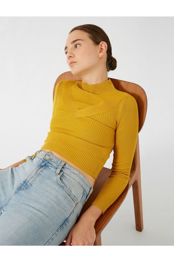 Koton Koton Turtleneck Long Sleeve Collar Detailed Knitwear Sweater