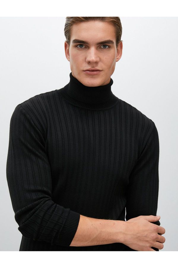 Koton Koton Turtleneck Sweater Knitwear Basic Textured Long Sleeve