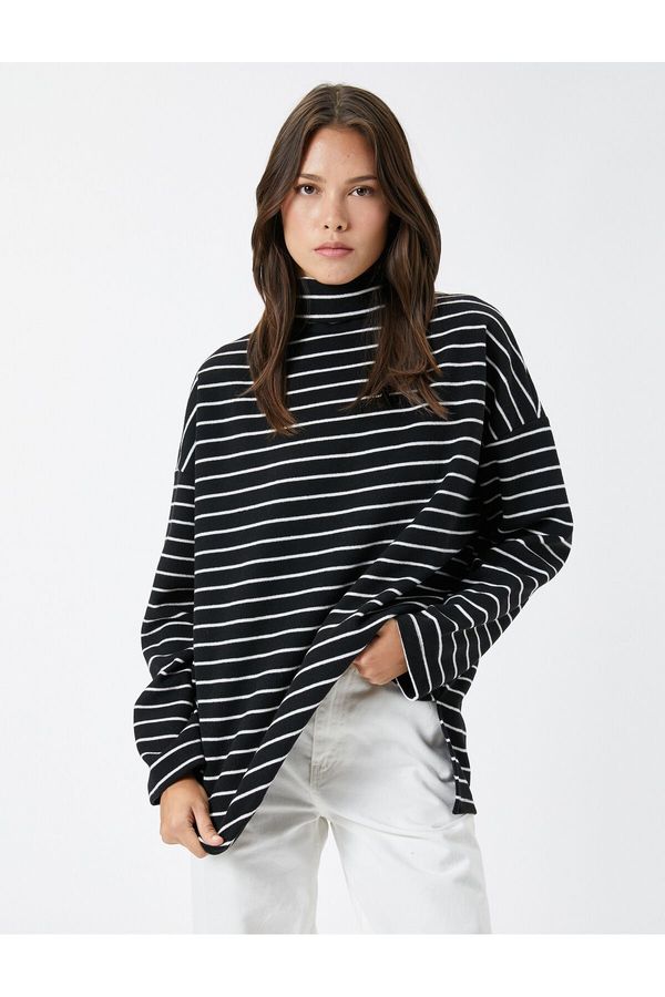 Koton Koton Turtleneck Sweater Long Sleeve Off Shoulder