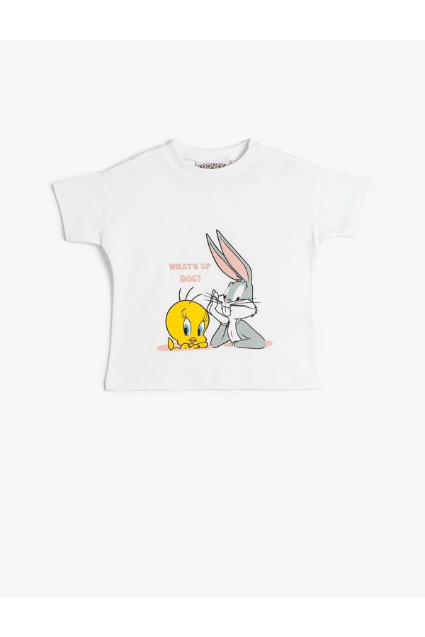 Koton Koton Tweety And Bugs Bunny T-Shirt Licensed Printed Short Sleeve Cotton