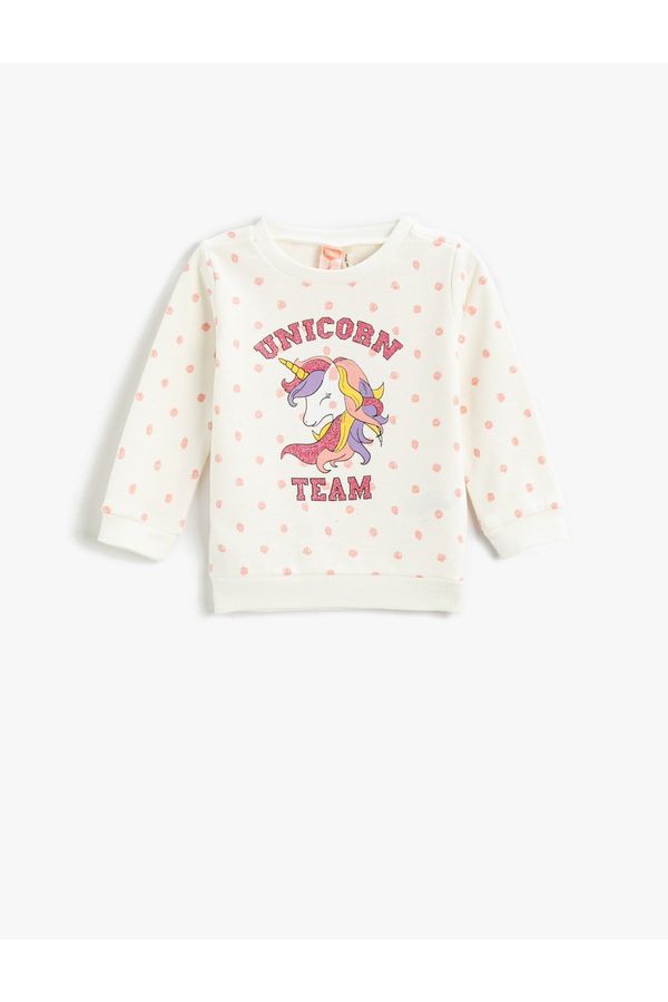 Koton Koton Unicorn Printed Sweatshirt Cotton