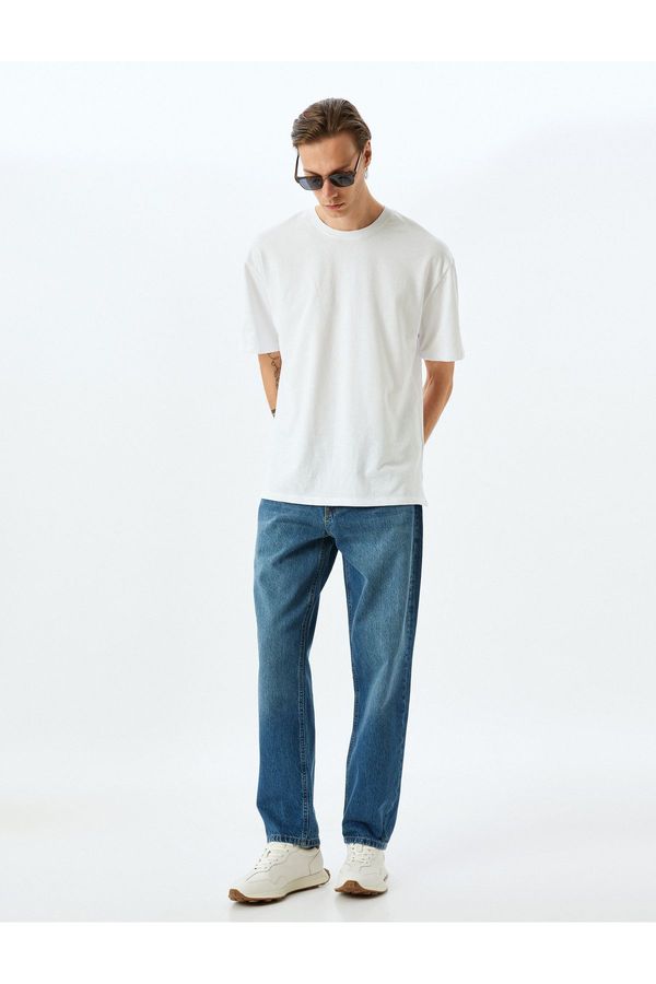 Koton Koton Vintage Straight Jeans Pocket Detail Cotton