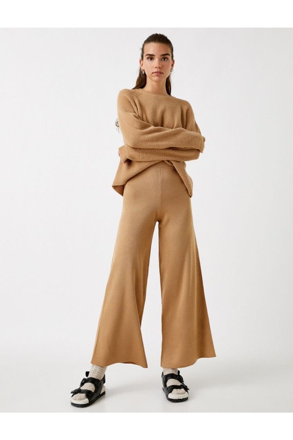 Koton Koton Wide Leg Trousers Relaxed Fit