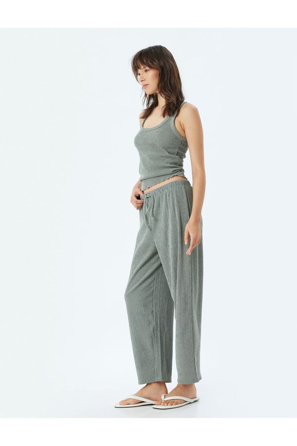 Koton Koton Wide Leg Trousers with Elastic Waist Tie