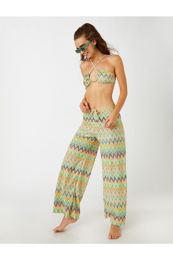 Koton Koton Wide Leg Trousers. Elastic Waist.