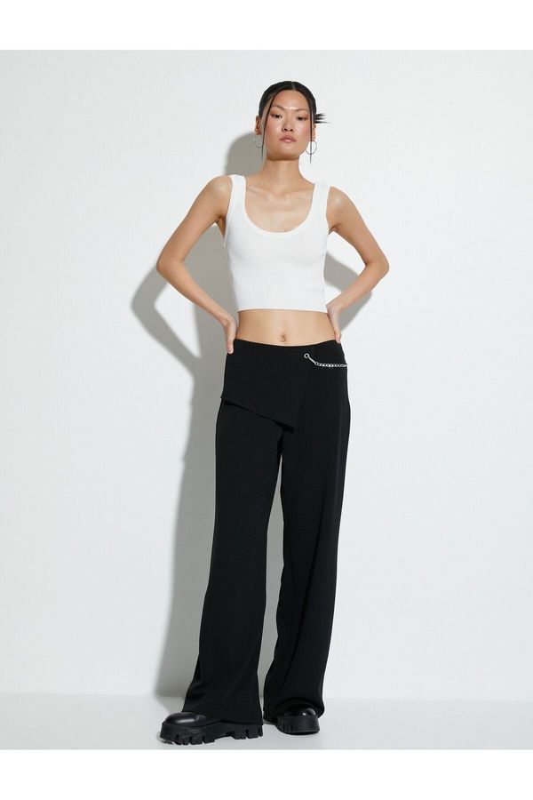 Koton Koton Wide Strap U Neck Ribbed Crop Undershirt
