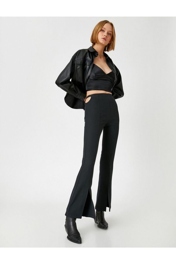 Koton Koton Window Detailed Trousers with Slits on the Legs