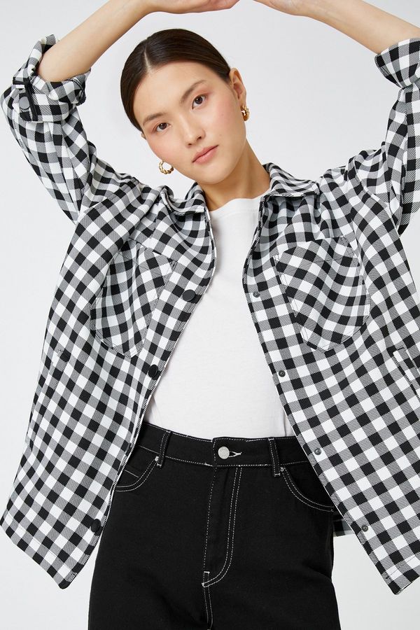 Koton Koton Women's Black Plaid Jacket