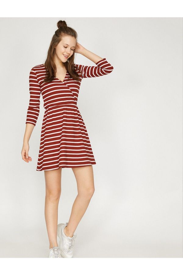 Koton Koton Women's Brown Striped Dress