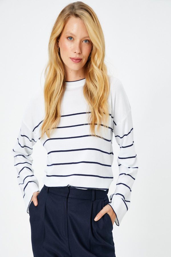 Koton Koton Women's Navy Blue Striped Sweater