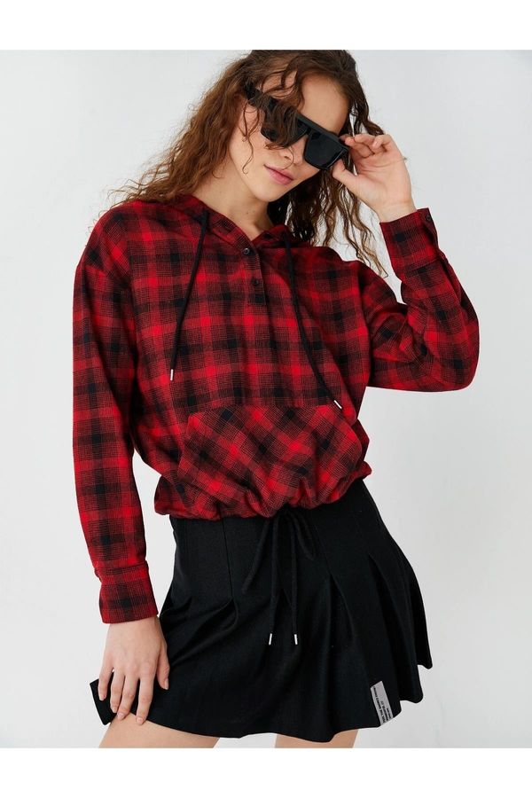 Koton Koton Women's Red Plaid Shirt