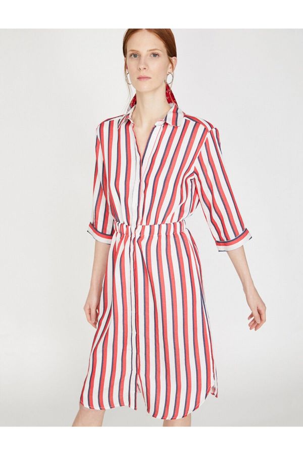 Koton Koton Women's Red Striped Dress