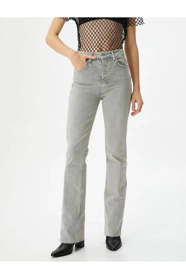 Koton Koton Worn Lightweight Flare Jeans Slim Fit Standard Waist Cotton Pocket - Victoria Slim Jea