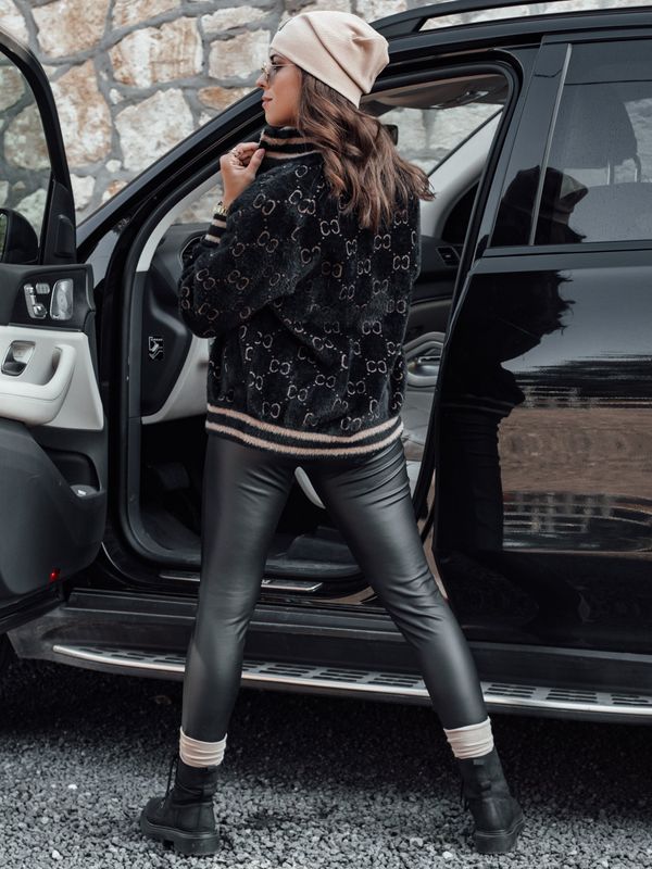 DStreet Kurtka damska alpaka JOYCE rozpinana czarna Dstreet