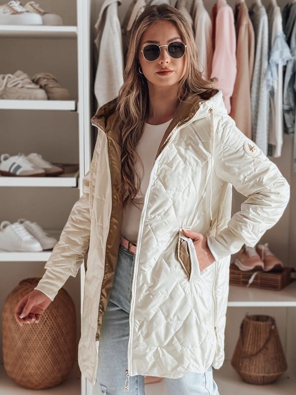 DStreet Kurtka damska pikowana przejściowa LIVIANA biała Dstreet