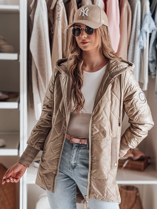 DStreet Kurtka damska przejściowa pikowana ROSSANA kamelowa Dstreet