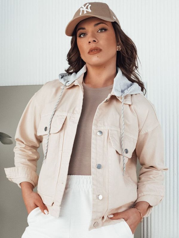 DStreet Kurtka jeansowa damska ASFA jasnobeżowa Dstreet