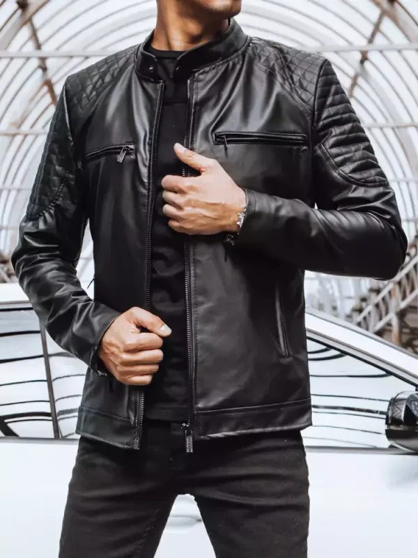 DStreet Kurtka męska skórzana czarna Dstreet