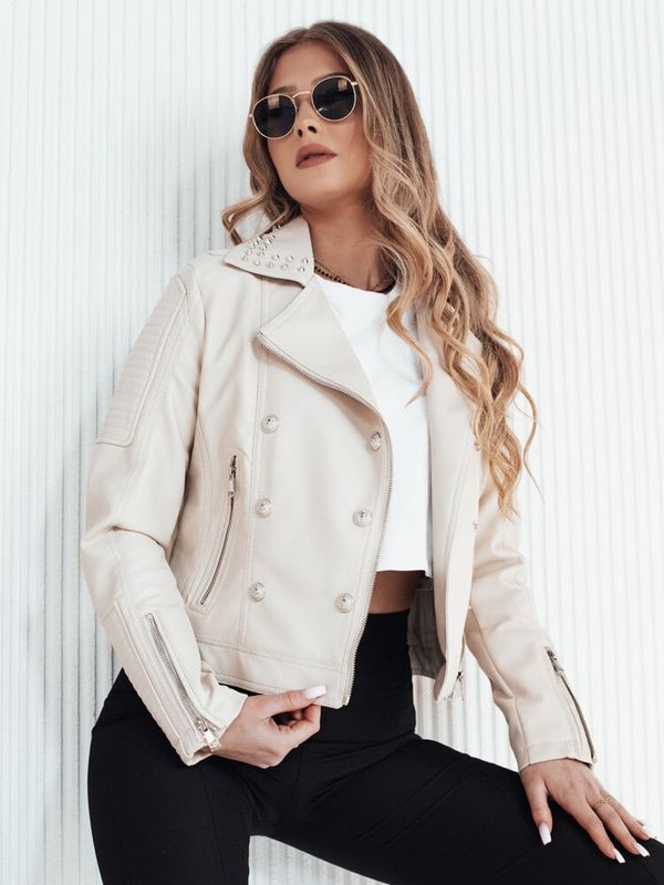 DStreet Kurtka skórzana damska TRUCCO beżowa Dstreet