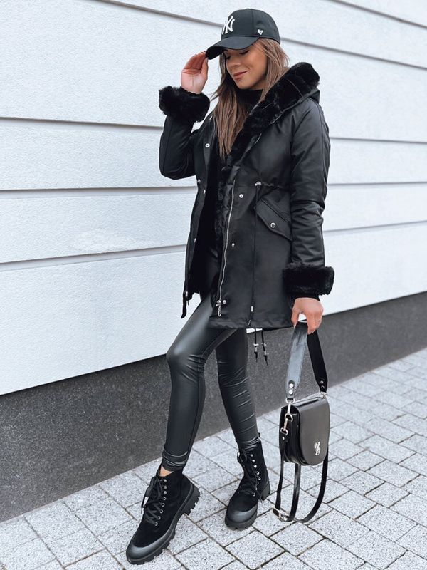 DStreet Kurtka zimowa damska parka ARCTIC czarna Dstreet