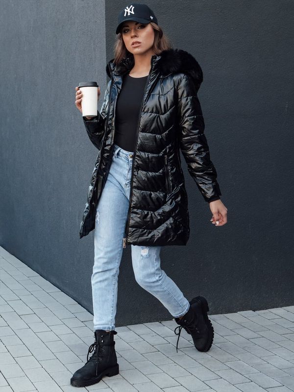 DStreet Kurtka zimowa damska pikowana SHINE czarna Dstreet