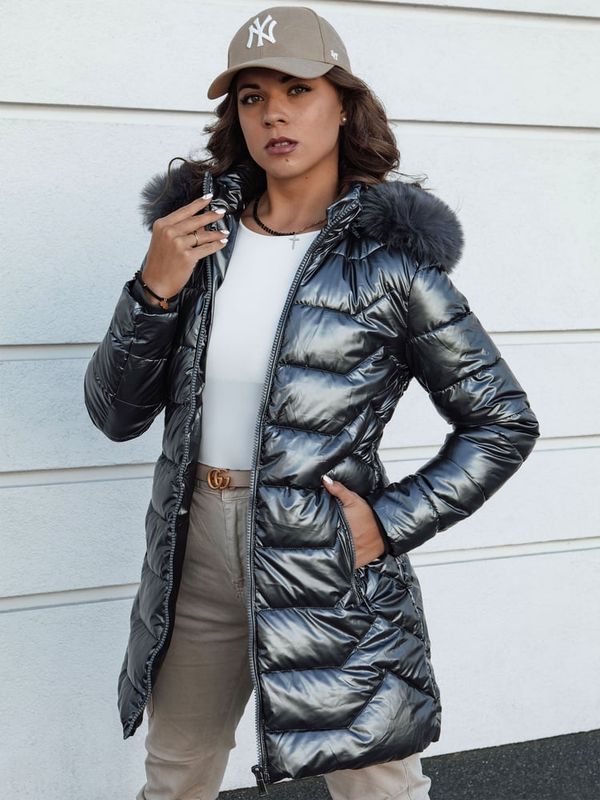 DStreet Kurtka zimowa damska pikowana SHINE szara Dstreet