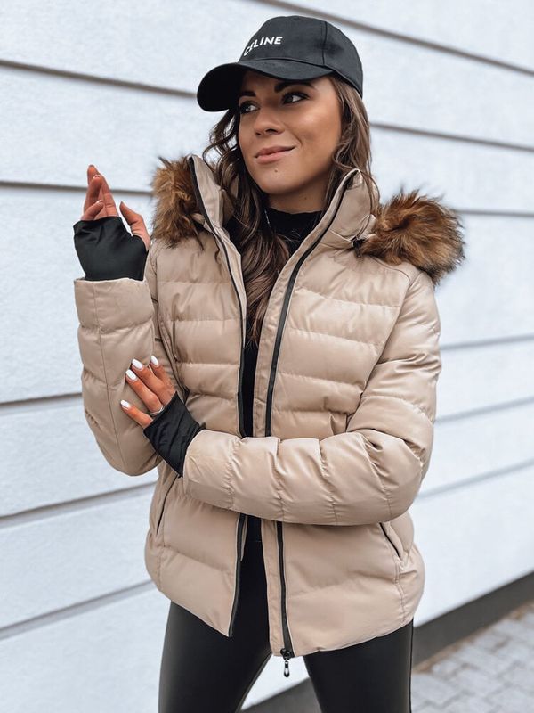 DStreet Kurtka zimowa damska pikowana VERSES beżowa Dstreet