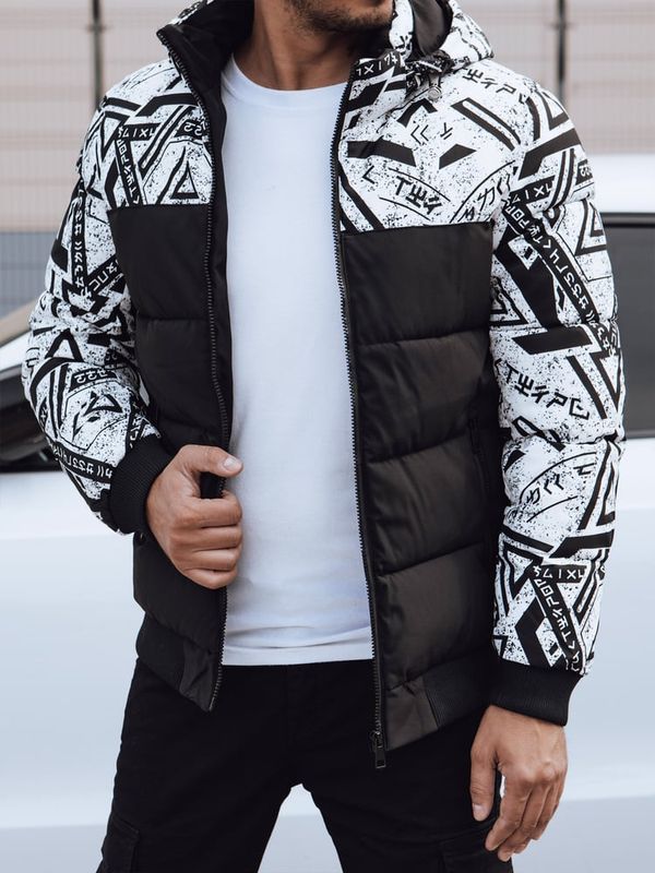 DStreet Kurtka zimowa męska pikowana z kapturem biała Dstreet