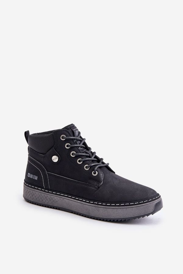 BIG STAR SHOES Lace-up men's ankle boots Big Star Hi-Poly System black