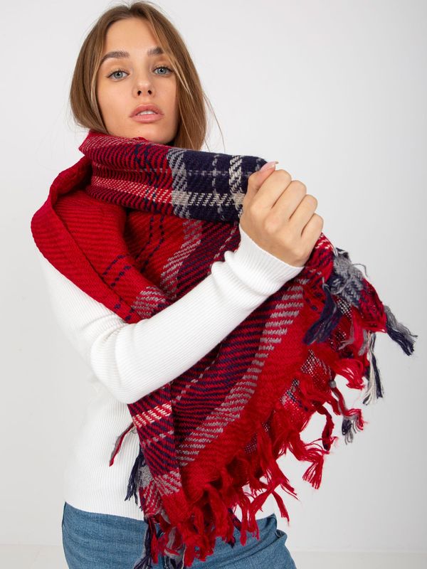 Fashionhunters Lady's red scarf with tassels