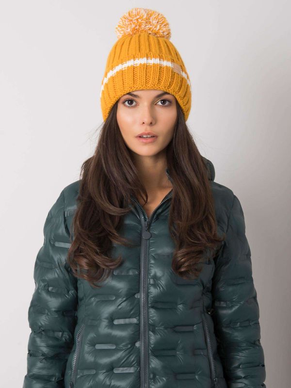 Fashionhunters Lady's warm cap in dark yellow