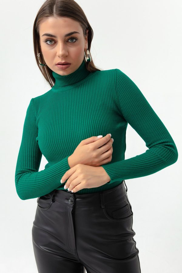 Lafaba Lafaba Women's Emerald Green Turtleneck Knitwear Sweater