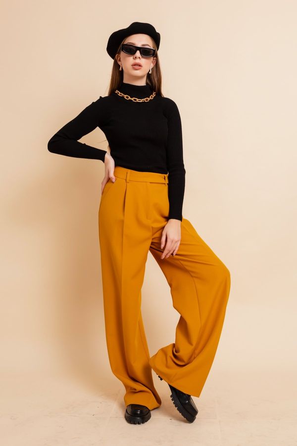 Lafaba Lafaba Women's Mustard Palazzo Pants