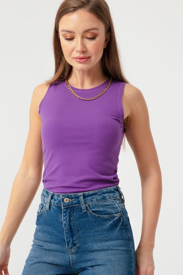 Lafaba Lafaba Women's Purple Chain Necklace Knitted Blouse