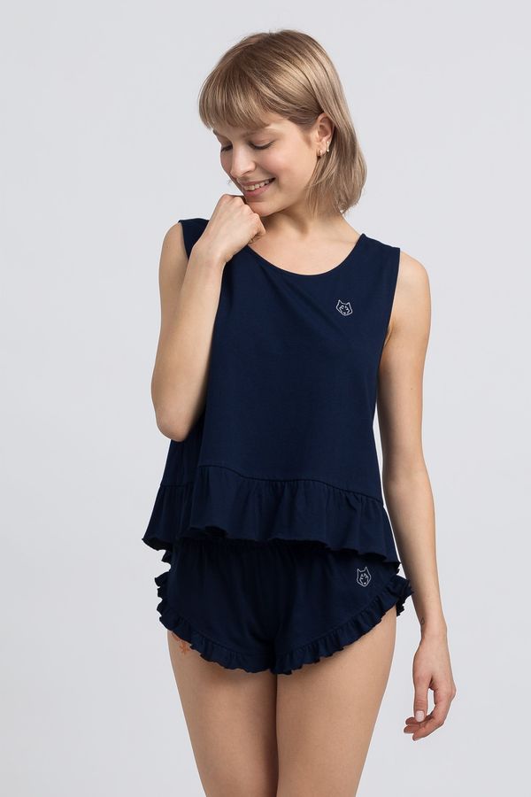 LaLupa LaLupa Woman's Top LA052 Navy Blue