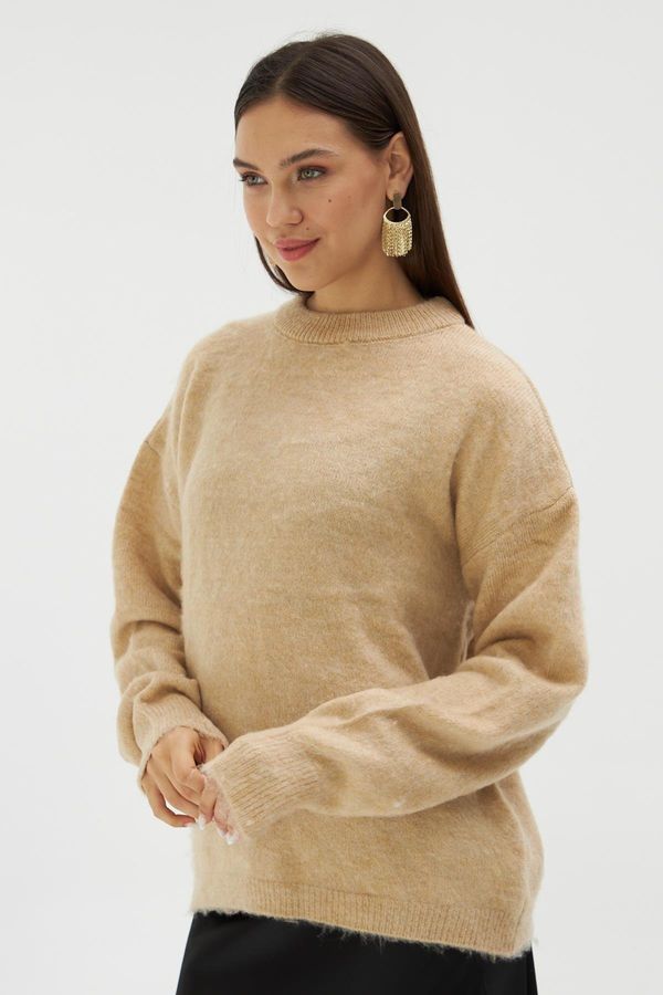 Laluvia Laluvia Camel Brand Model Soft Knitwear Sweater