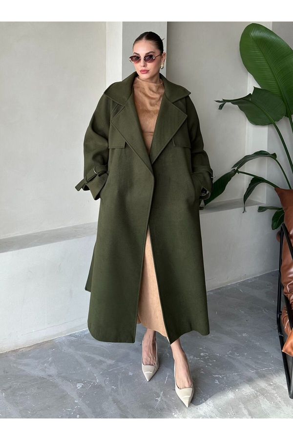 Laluvia Laluvia Khaki Vorkuta Belted Coat-54496