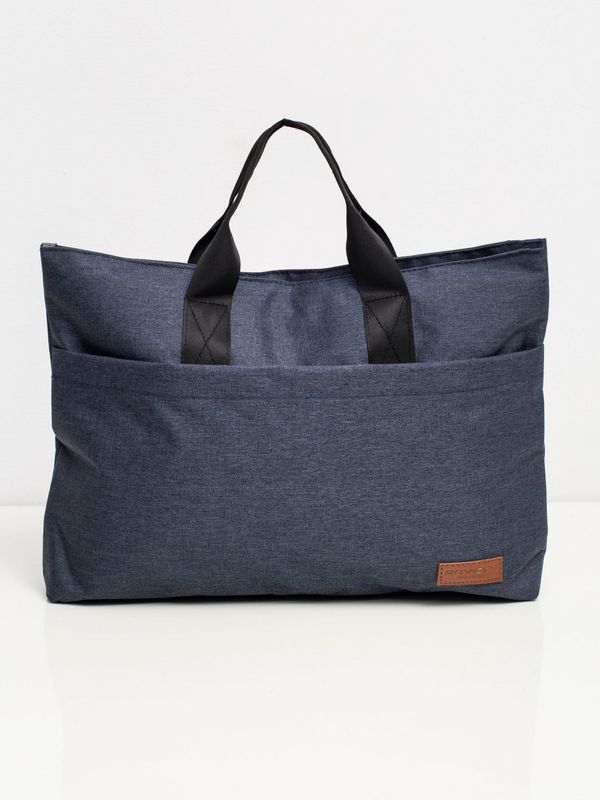 Fashionhunters Large dark blue laptop bag