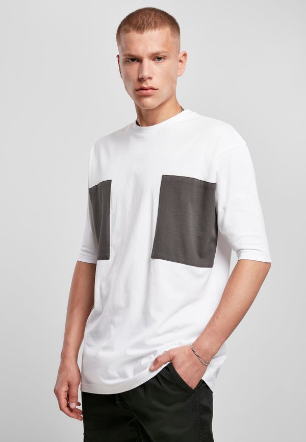 Urban Classics Large double pocket T-shirt white/asphalt