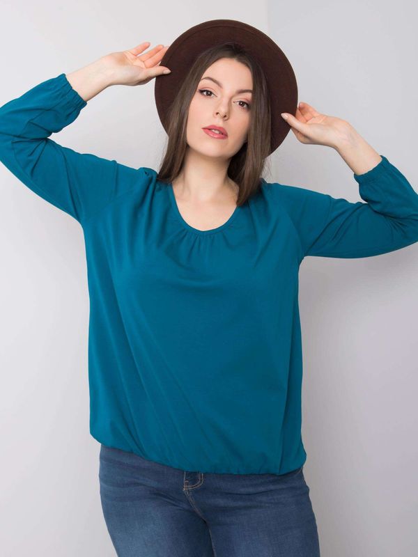 Fashionhunters Larger size blouse made of sea cotton