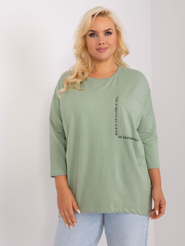 Fashionhunters Larger size Pistachio blouse