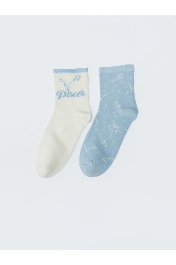 LC Waikiki LC Waikiki 2-Piece Pisces Girls & Women's Crew Neck Socks