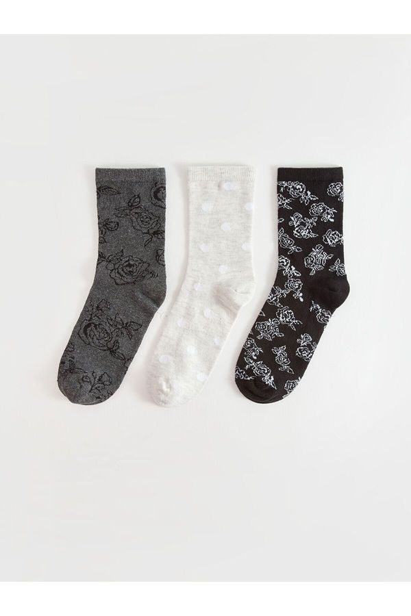 LC Waikiki LC Waikiki 3-Pack of Lcw Patterned Women's Socks