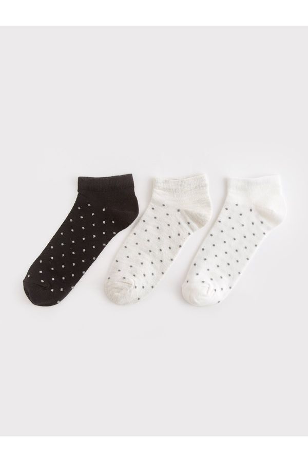 LC Waikiki LC Waikiki 3-Pack Women's Polka Dot Booties Socks