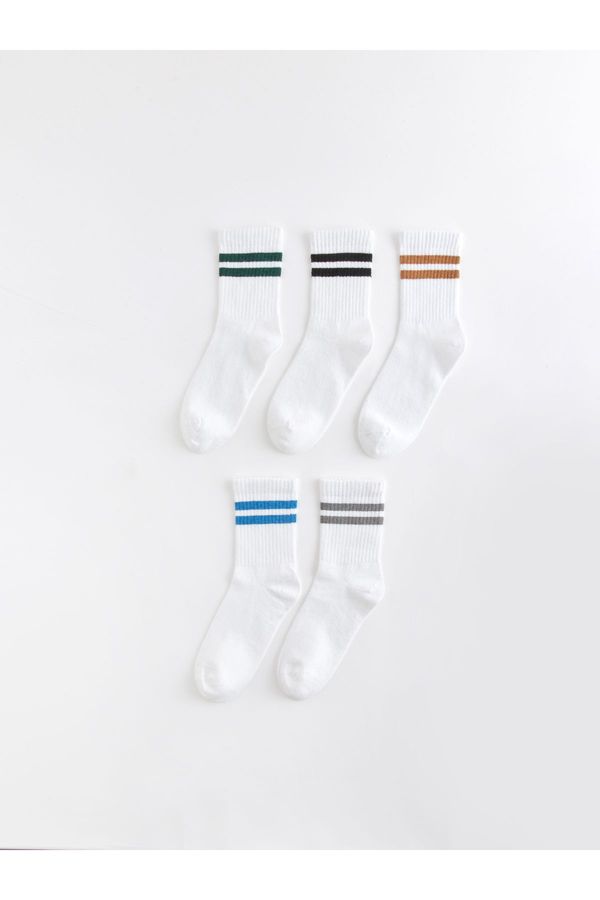 LC Waikiki LC Waikiki 5-Piece Striped Boy's Crew Neck Socks