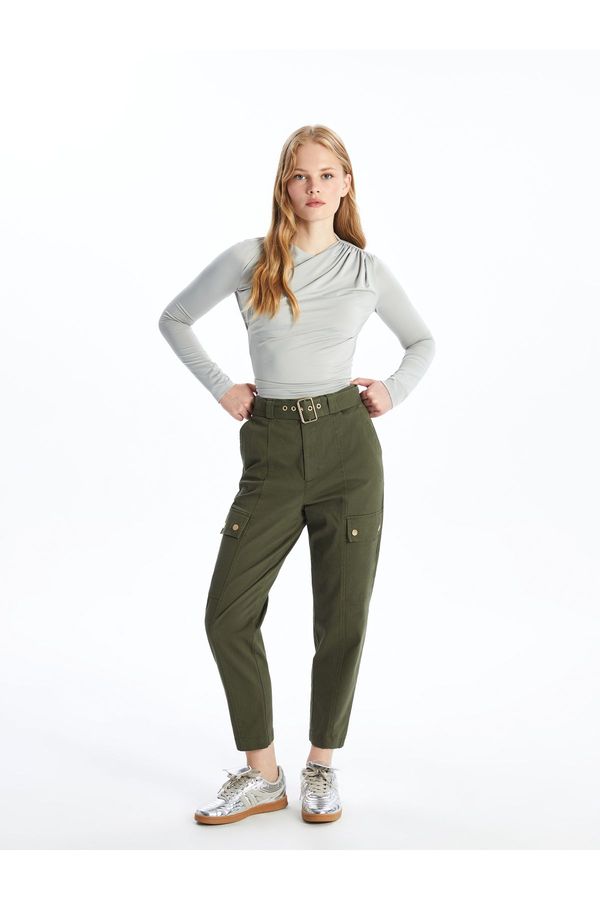 LC Waikiki LC Waikiki Belted Waist Slim Fit Women's Cargo Pants