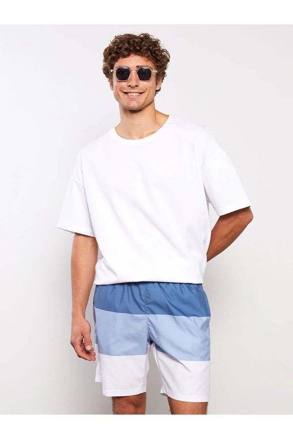 LC Waikiki LC Waikiki Classic Men's Knee-Length Color Block Marine Shorts